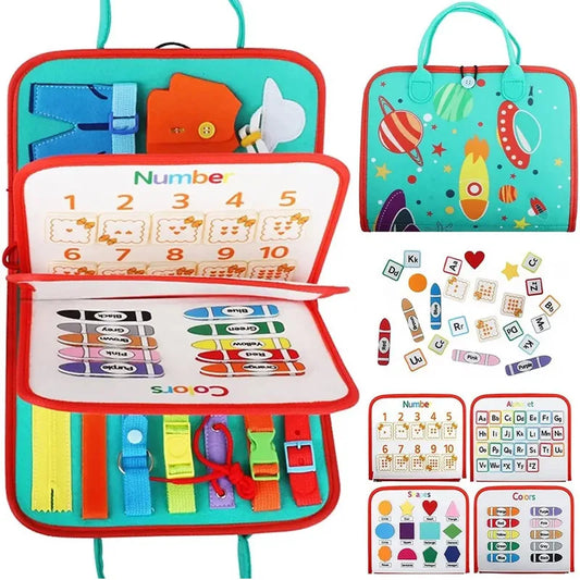 Toddler Montessori Busy Board for Ages 1-3 Busy Sensory Educational Toys Travel Toys Toddler Montessori Busy Board for Ages 1-3