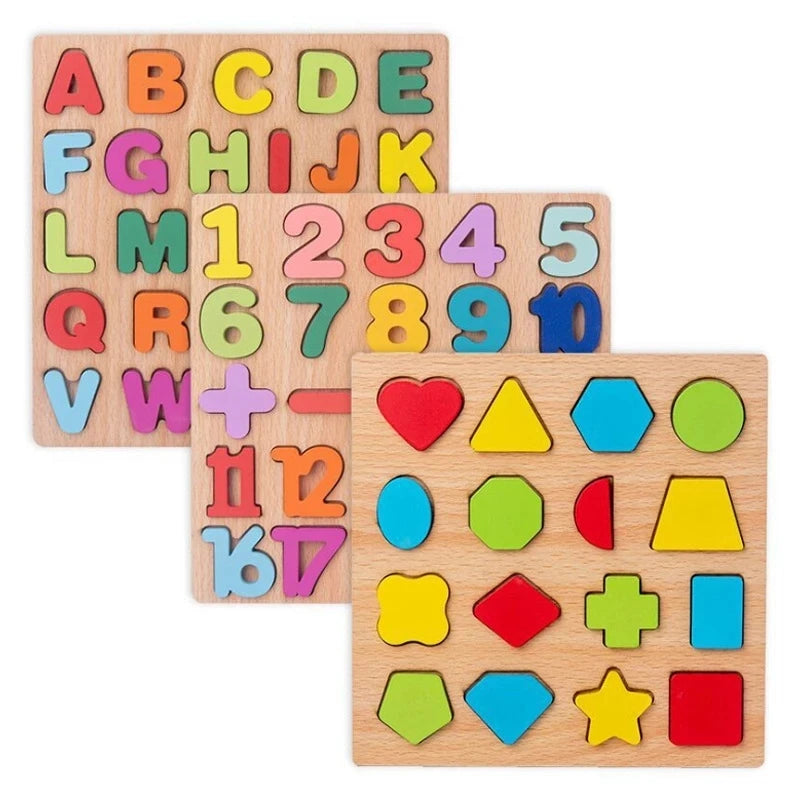 Montessori Wooden Games for Children 1 2 3 Years Baby Toys Educational Development Early Learning Child Geometry Kids Puzzles