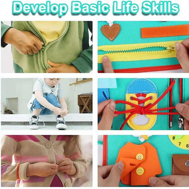 Toddler Montessori Busy Board for Ages 1-3 Busy Sensory Educational Toys Travel Toys Toddler Montessori Busy Board for Ages 1-3