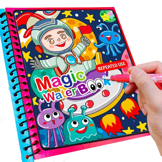 Reusable Magic Aqua Drawing Book- Montessori Educational Toys For Children: Fine Motor Skill and Sensory Development