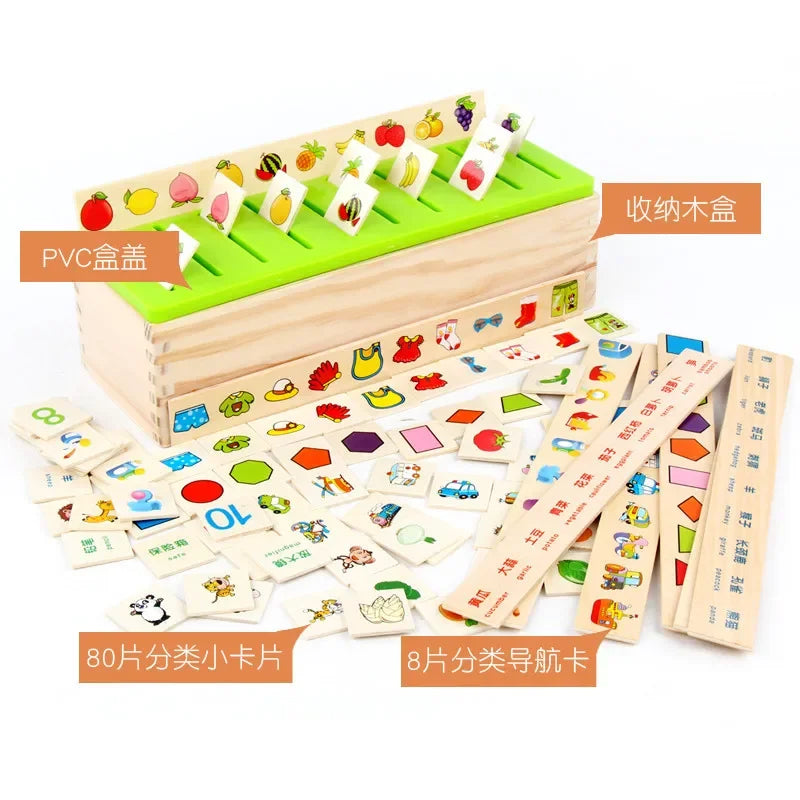 Mathematical Knowledge Classification Cognitive Matching Kids Montessori Early Educational Learn Toy Wood Box Gifts for Children