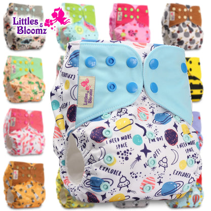 [Littles&Bloomz]2024 Washable Reusable Cloth Diaper Ecological Adjustable Real Pocket Nappy Fit 0-2year 3-15kg Baby Insert