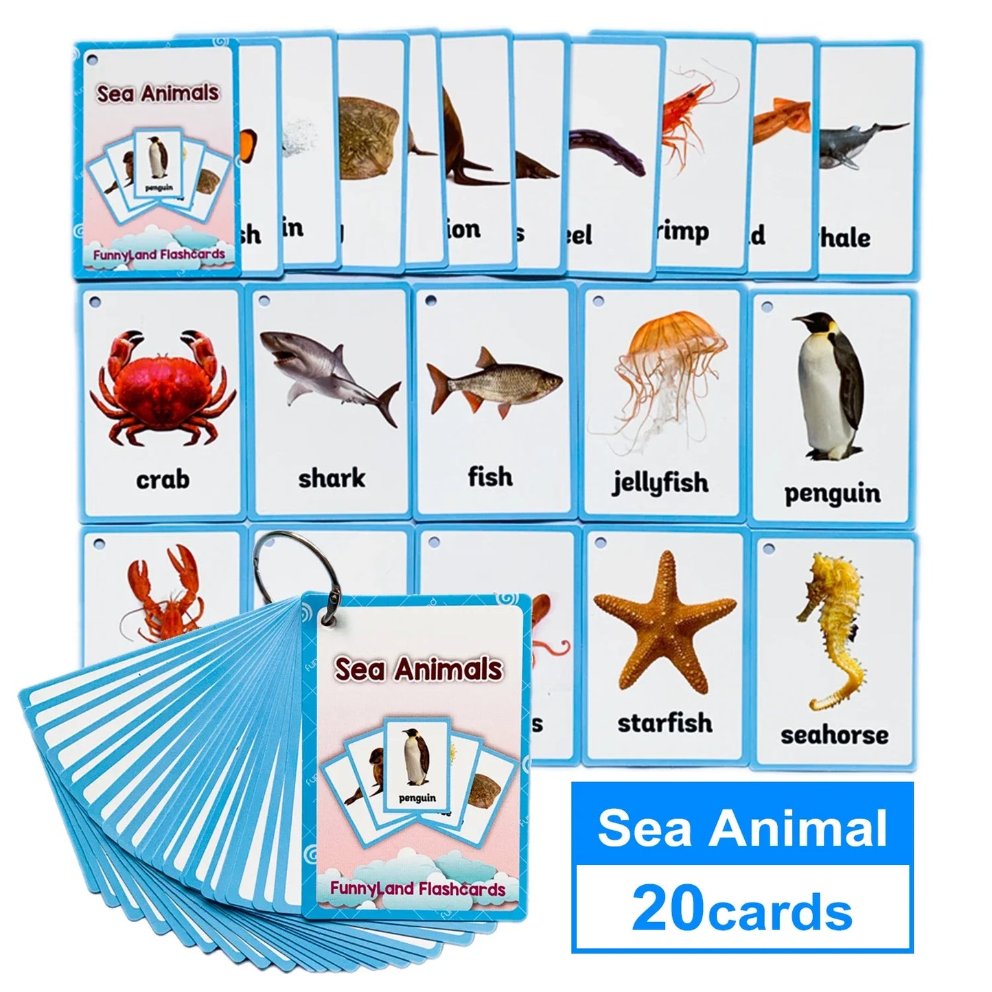 Kids Montessori Baby Learn English Word Card Flashcards Cognitive Educational Toys Picture Memorise Games Gifts for Children